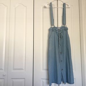Lightweight denim midi skirt